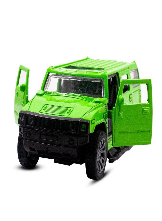 Toy Cloud DieCast Model Cars Hummer Metal Car for Kids Pull Back Action Opening Doors Toy Cars for Boys 5-8 Years - Green - Image 2